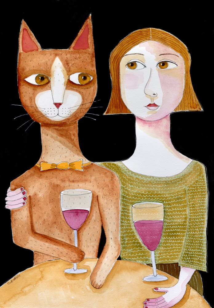 Whimsical Dinner Date by Sharyn Bursic — canvas wall art