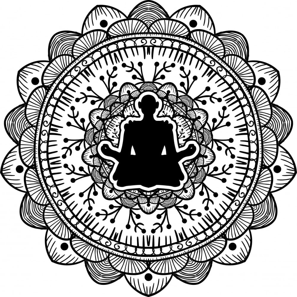 Peaceful Meditation Mandala by Marika Barsrsind — canvas wall art