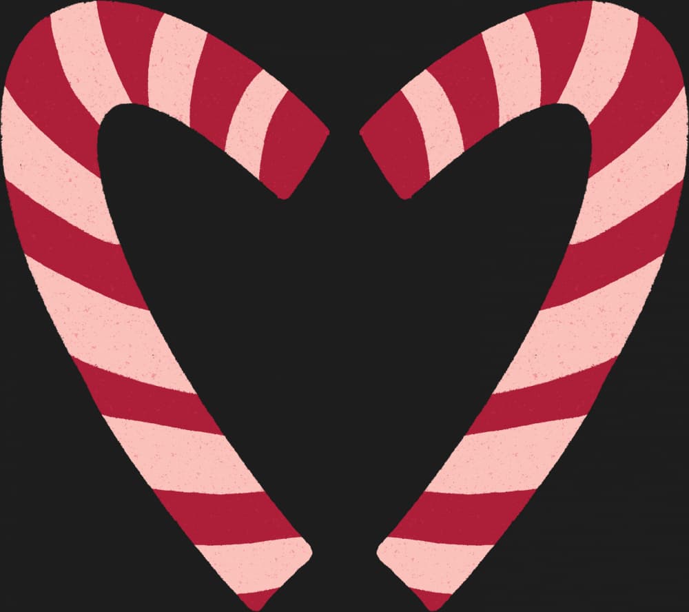 Candy Cane Heart by Angela Minca — canvas wall art