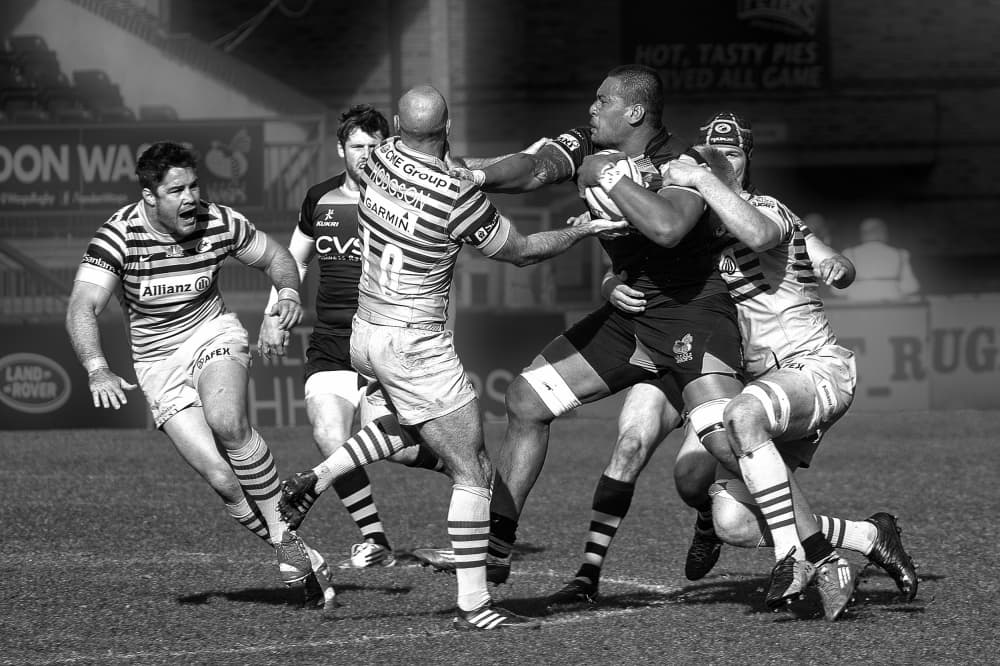 Intense Rugby Match by Peter Sticza — canvas wall art