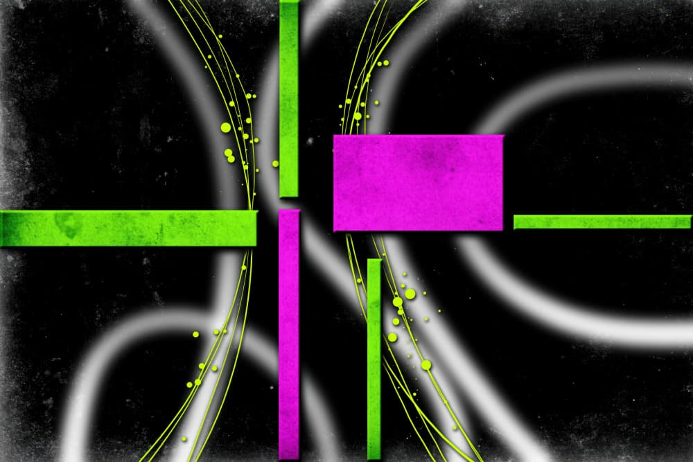 Neon Abstract Composition by Rafal Kulik — canvas wall art