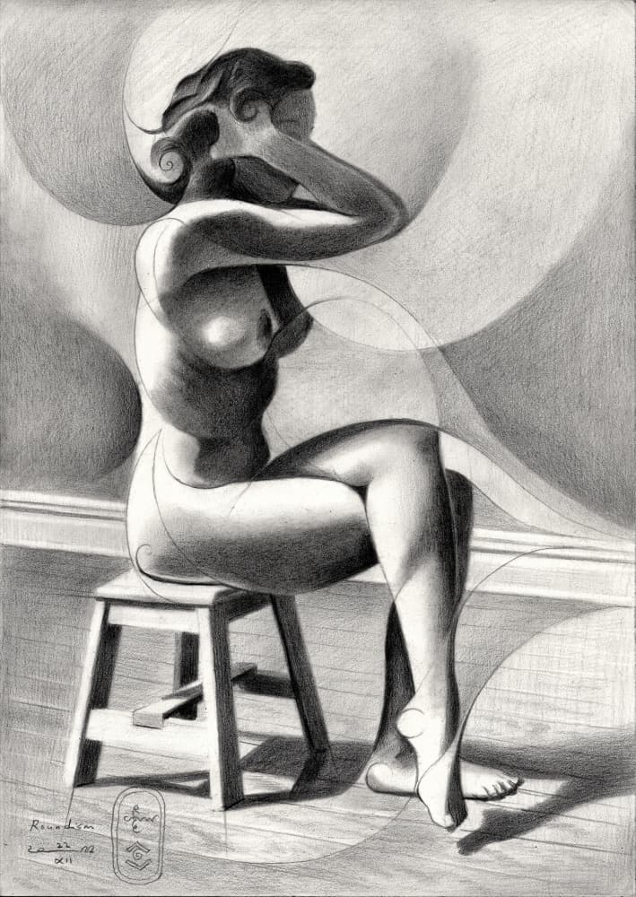 Elegant Figure Sketch by Corné Akkers — canvas wall art