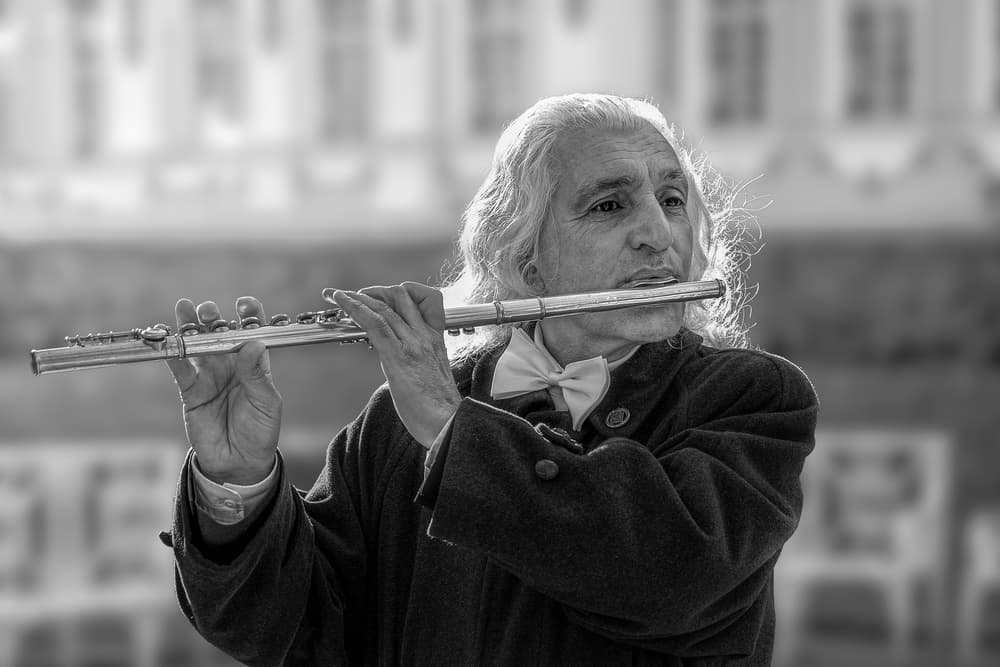 Elegant Flute Musician by Irene Wu — canvas wall art