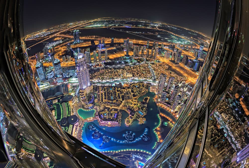 Dazzling Dubai Nightscape by Greg Metro — canvas wall art