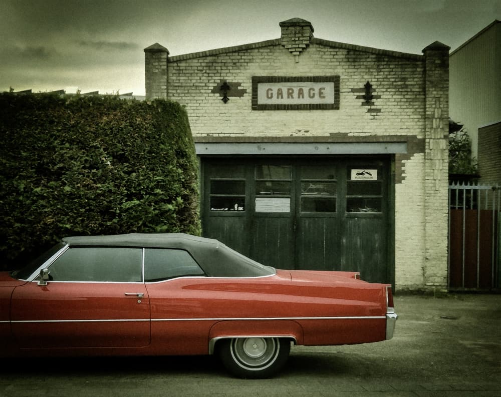 Vintage Car Garage by Gerard Valckx — canvas wall art