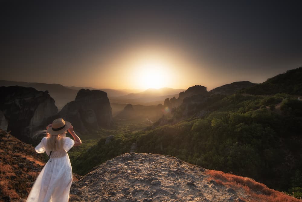 Golden Sunset Mountain View by Dekel Abu — canvas wall art
