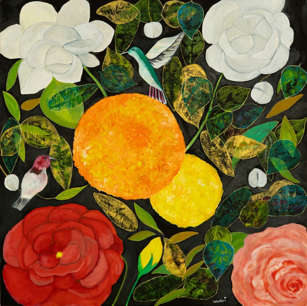 Vibrant Garden Birds by Isabelle Ri — canvas wall art