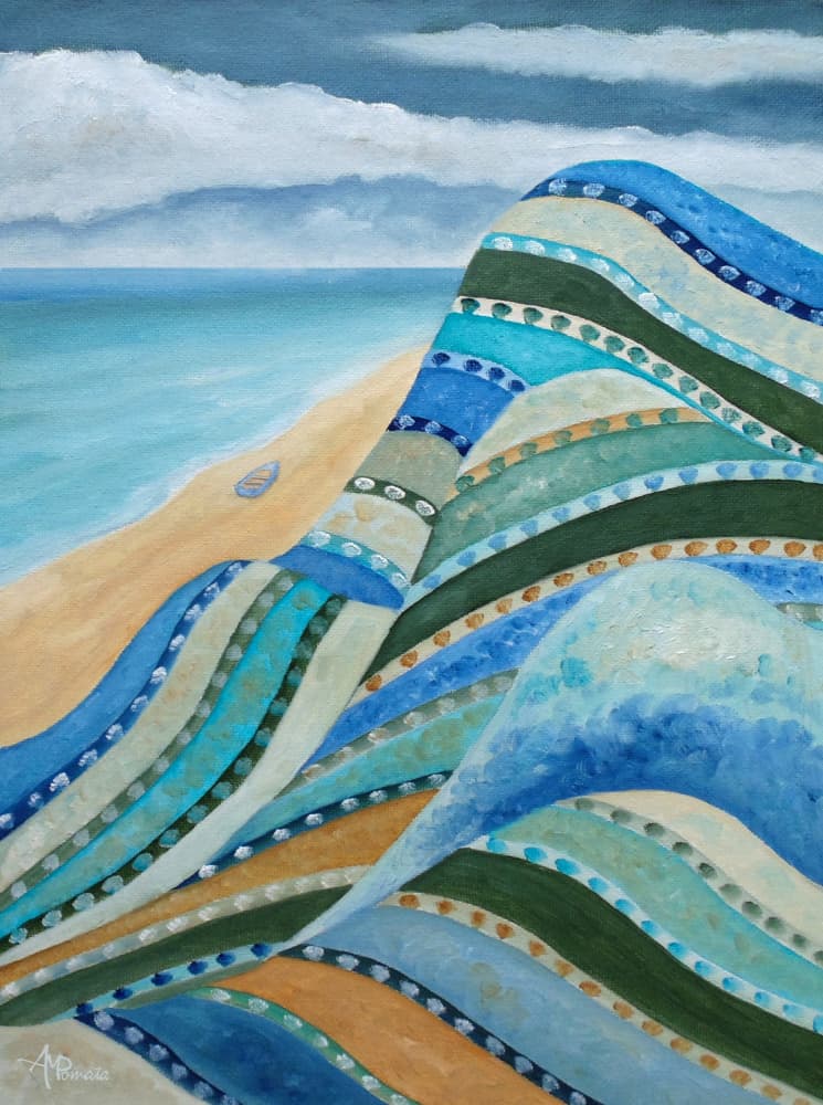 Serene Beach Patterns by Angeles M. Pomata — canvas wall art