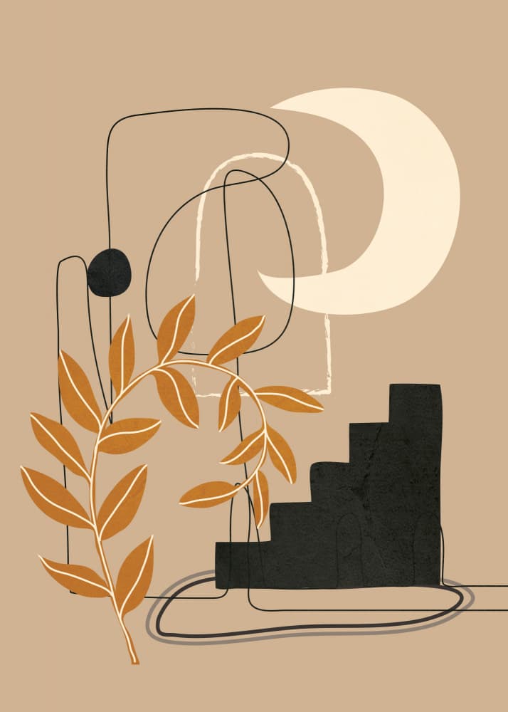 Boho Moon Steps by Nadjaa — canvas wall art
