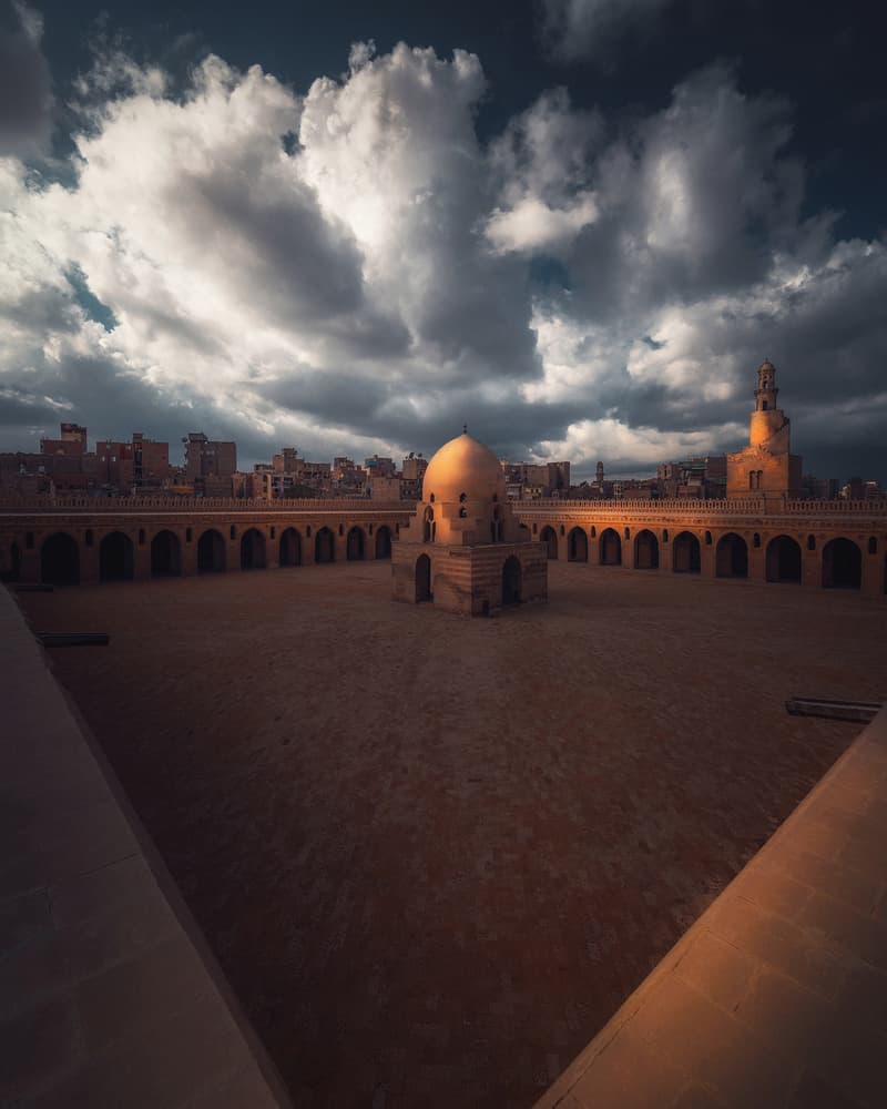 Dramatic Mosque Courtyard by David George — canvas wall art