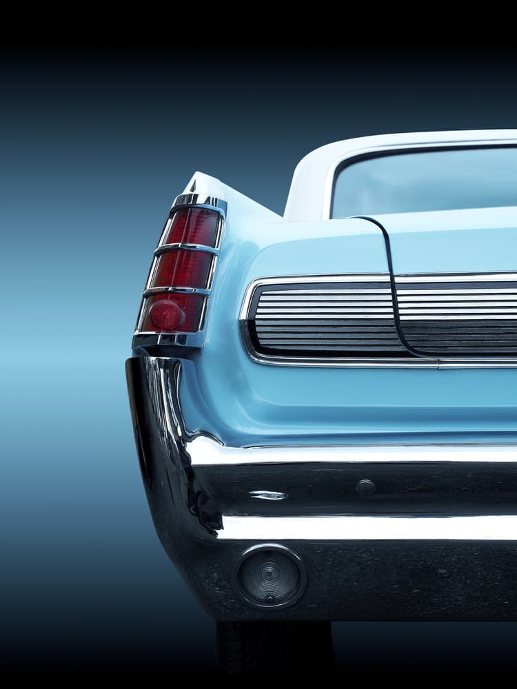 Sleek Blue Classic Car by Beate Gube — canvas wall art