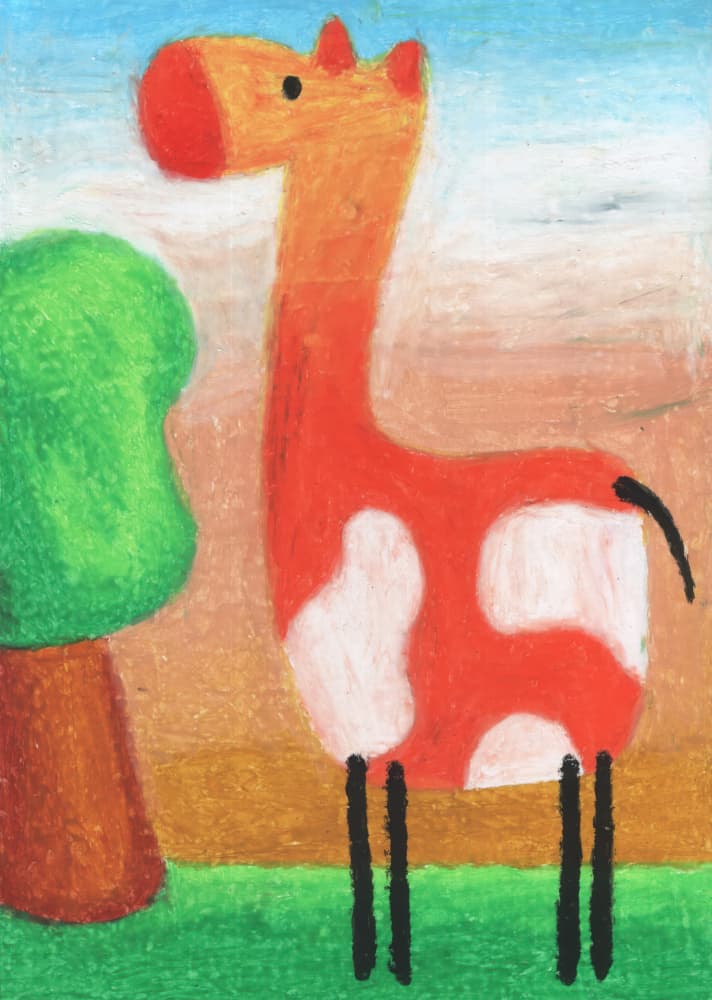 Cute Cartoon Giraffe by Kulik — canvas wall art