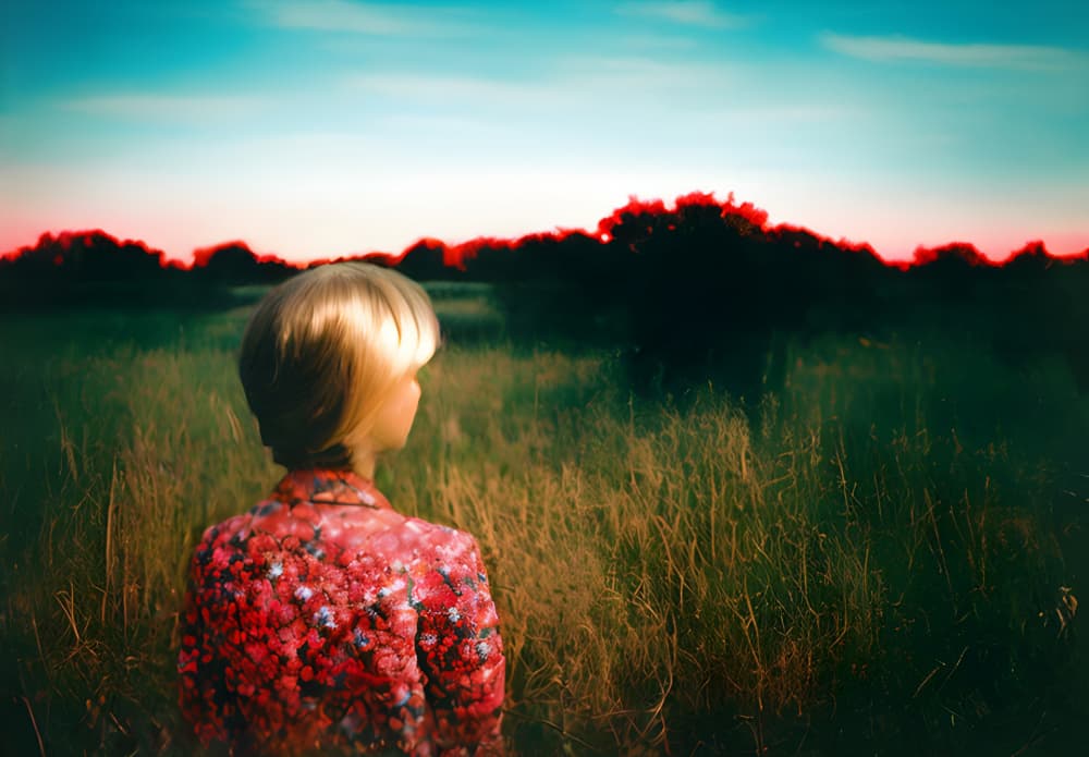 Blonde Woman Sunset Field by Cicero Spin — canvas wall art