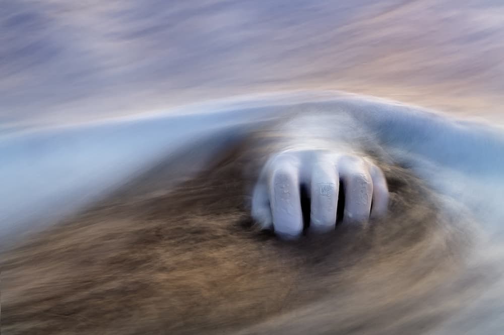 Emerging Hand In Water by Maria Kaimaki — canvas wall art
