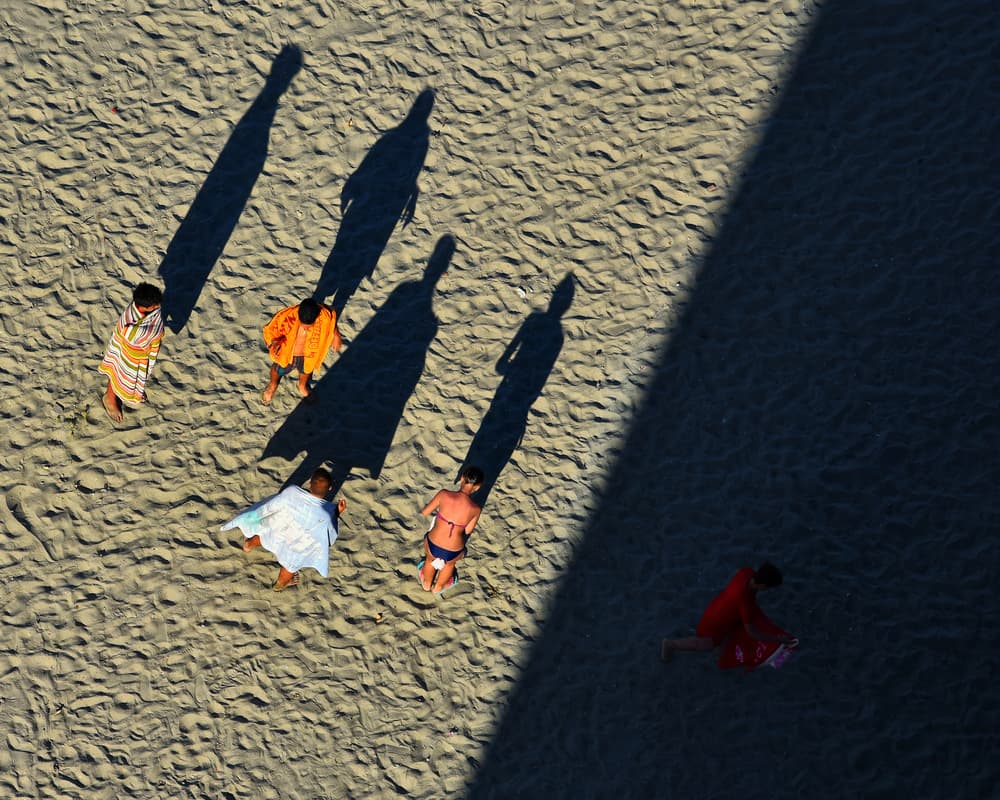 Sun Drenched Beach Shadows by Elena Raceala — canvas wall art