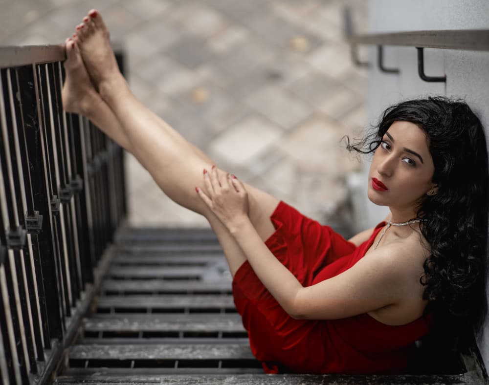 Woman in Red Dress by Raghuvamsh Chavali — canvas wall art