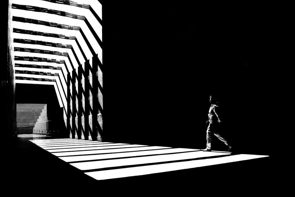Man in Geometric Light by Abdul Saleem — canvas wall art