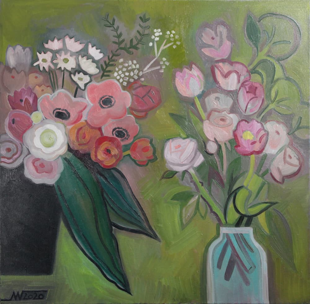 Vibrant Floral Still Life by Marina Gorkaeva — canvas wall art