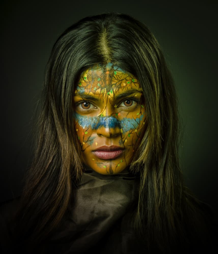 Earthy Face Paint Woman by PARTHA BHATTACHARYYA — canvas wall art