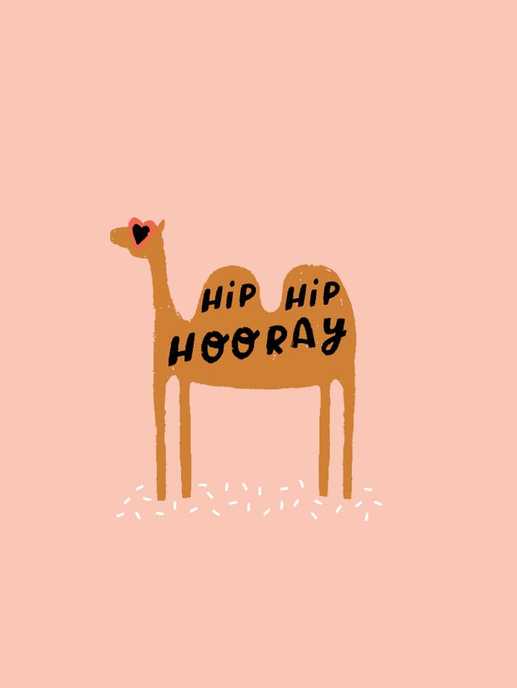 Hip Hip Hooray Camel by Aislinn Simmonds — canvas wall art