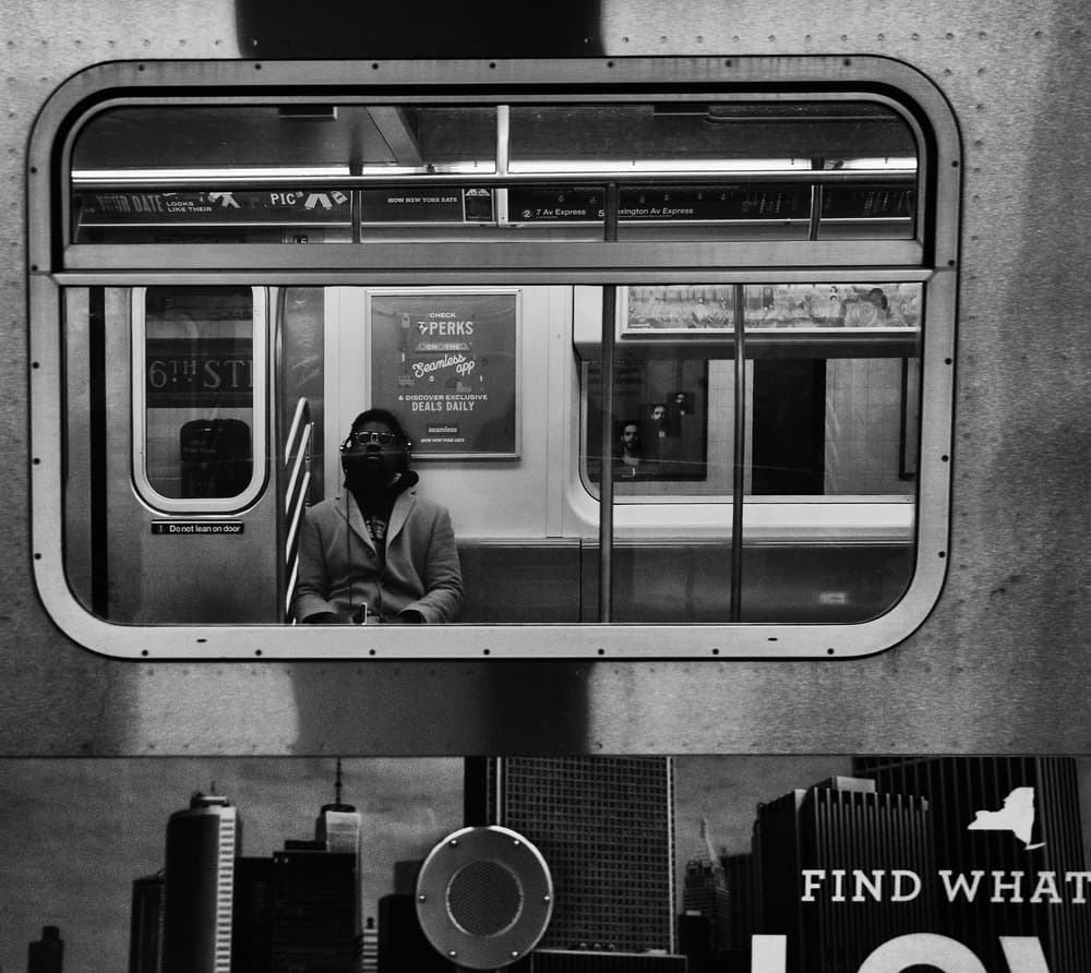 New York Subway Window by Elena Raceala — canvas wall art