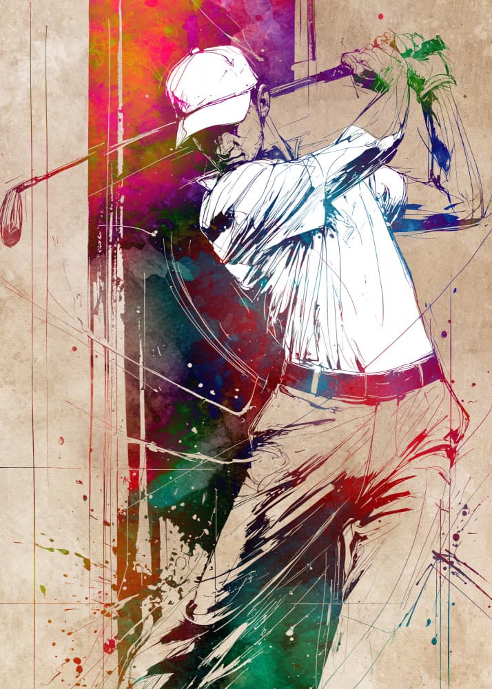 Dynamic Golfer Swing by Justyna Jaszke — canvas wall art