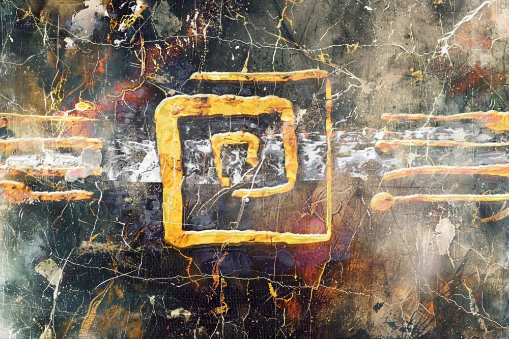 Golden Textured Spiral by Rafal Kulik — canvas wall art