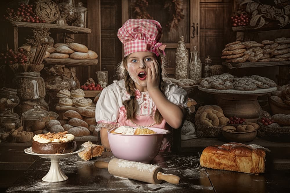 Messy Little Baker by Carola Kayen-Mouthaan — canvas wall art