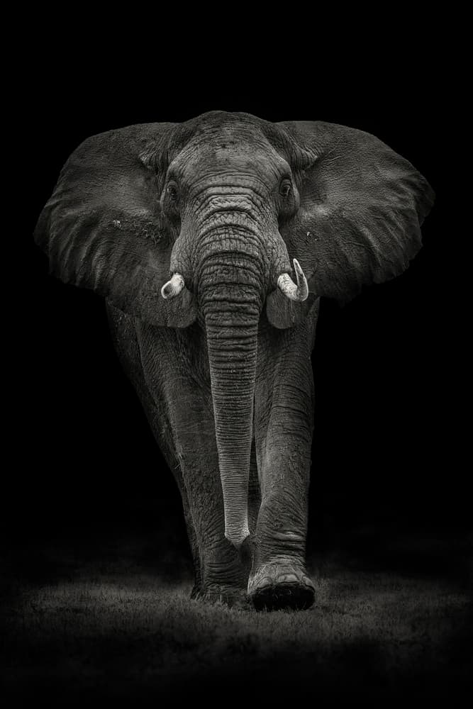 Majestic Elephant Walk by Mario Moreno — canvas wall art