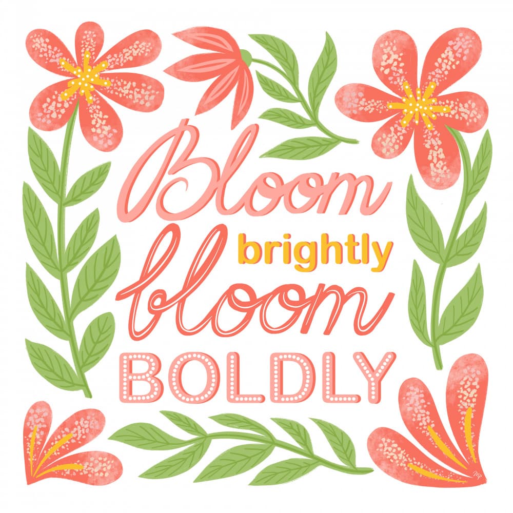 Bloom Brightly Boldly by Martina — canvas wall art