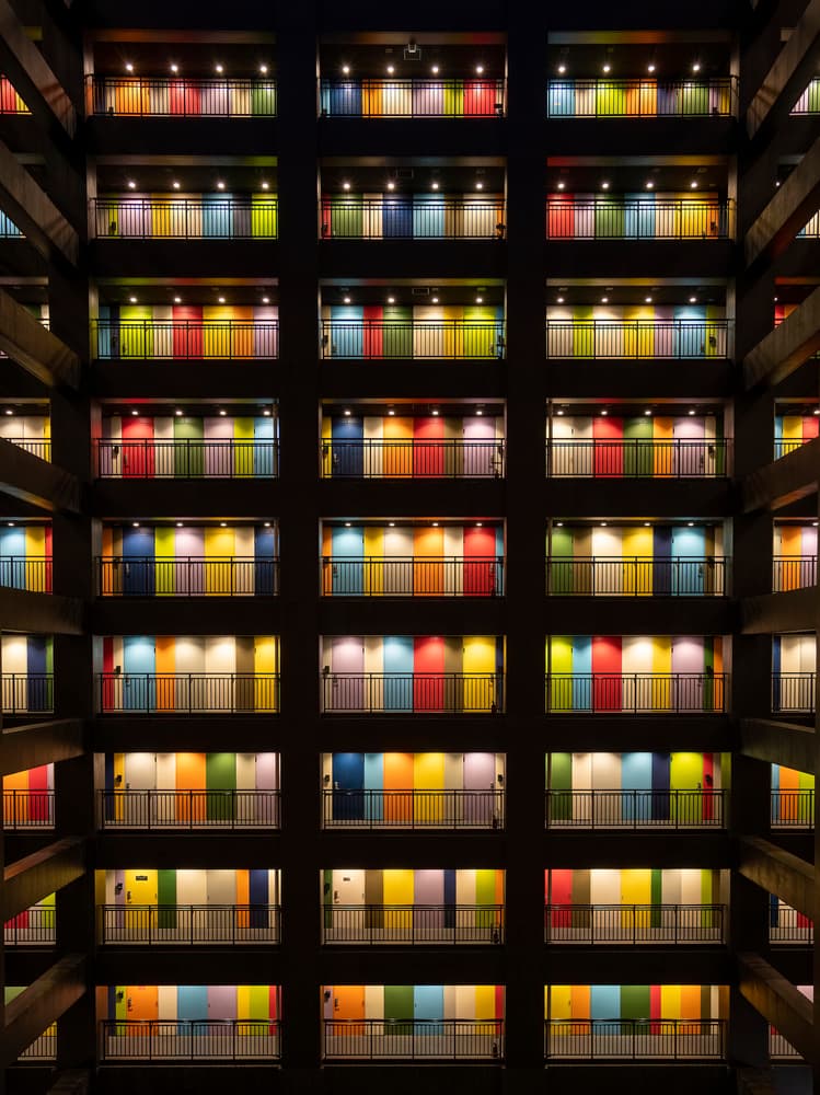 Colorful Apartment Doors by Antonyus Bunjamin (Abe) — canvas wall art