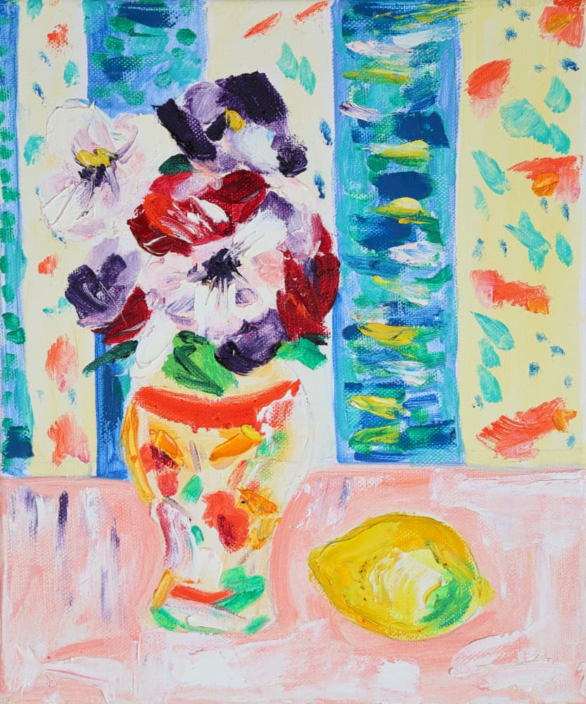 Vibrant Flowers and Lemon