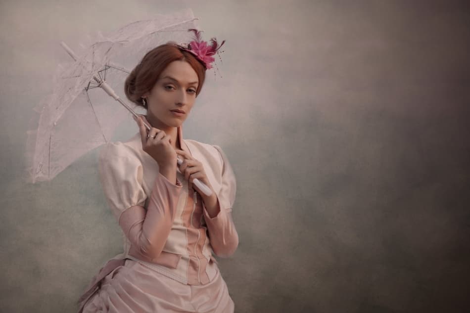 Vintage Pink Elegance by Olga Mest — canvas wall art