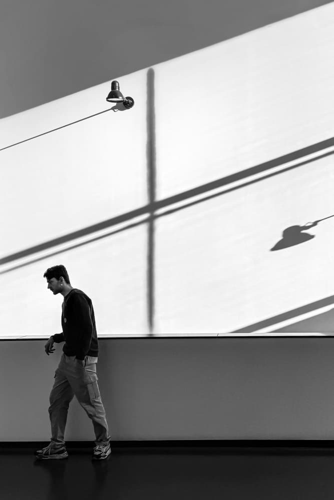 Man Walking in Shadows by Lus Joosten — canvas wall art