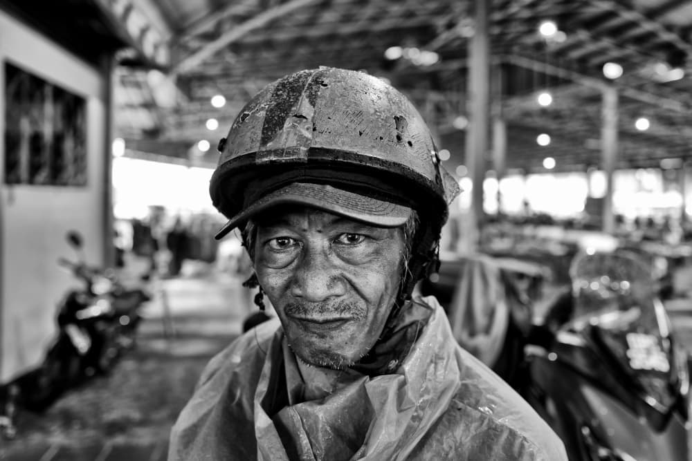 Weathered Face Portrait by Kieron Long — canvas wall art