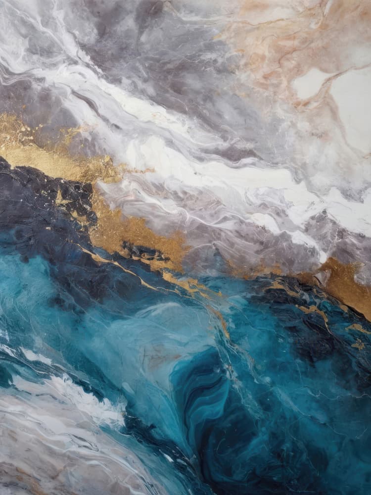 Abstract Ocean Gold by Alpenglow Workshop — canvas wall art
