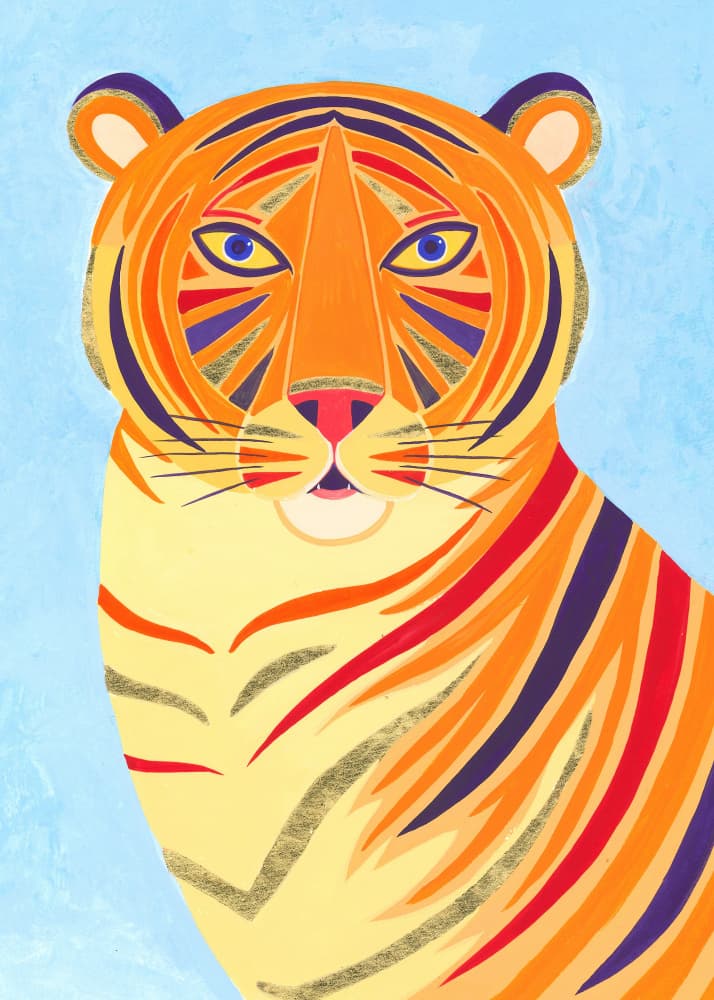 Vivid Tiger Gaze by Isabelle Brent — canvas wall art