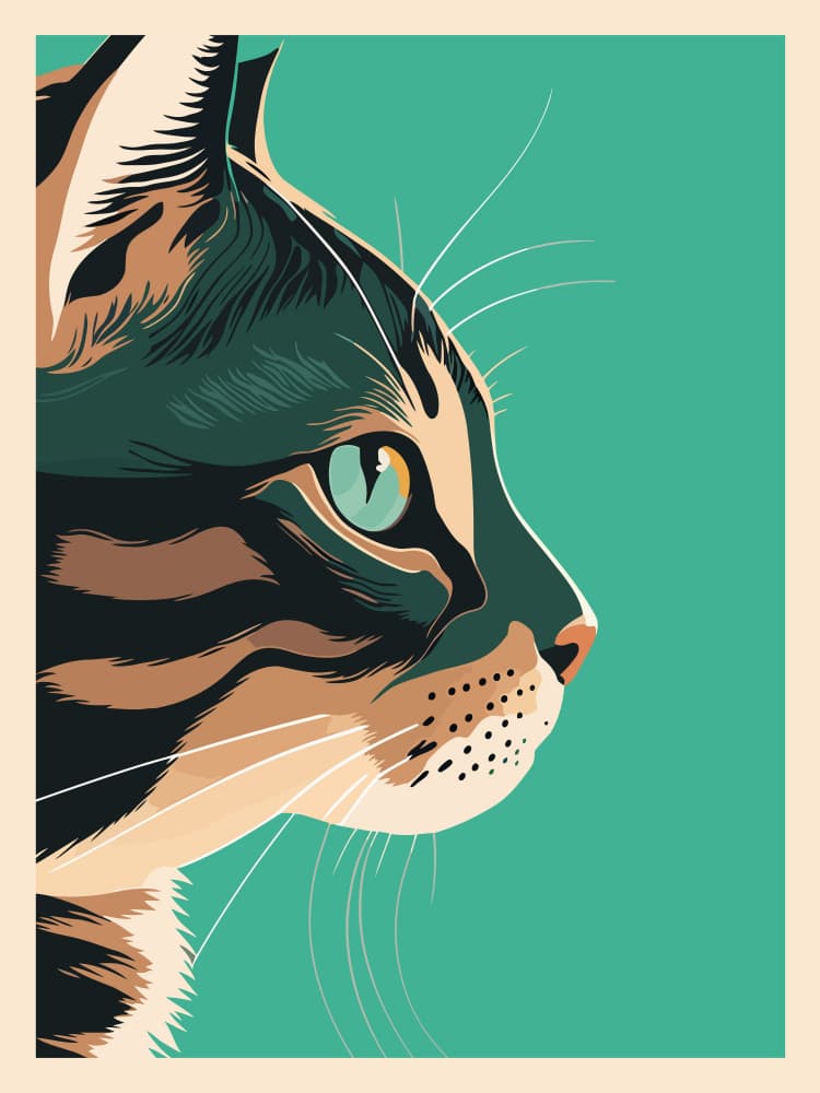 Tabby Cat Profile by WallChart Art Studio — canvas wall art