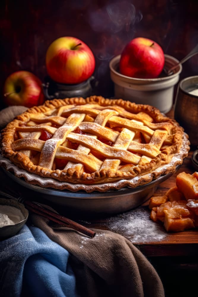 Cozy Baked Apple Pie by Justyna Jaszke — canvas wall art