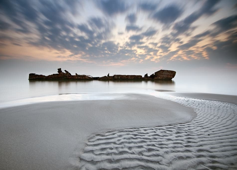Timeless Shipwreck Beach by Keller — canvas wall art