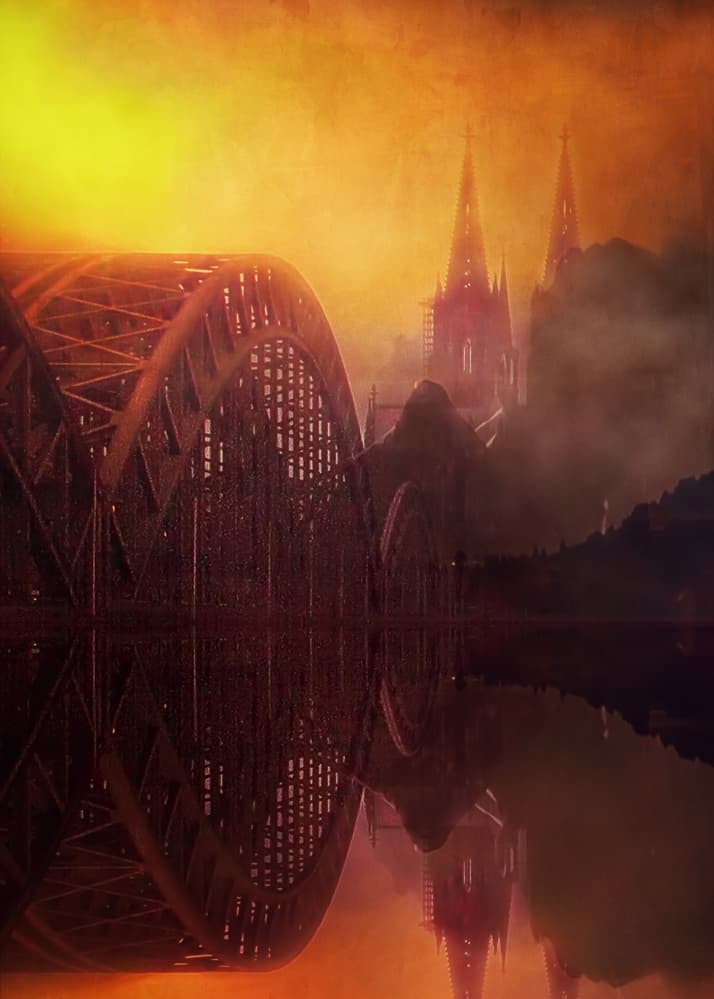 Orange City Reflection by Stefan Kierek — canvas wall art