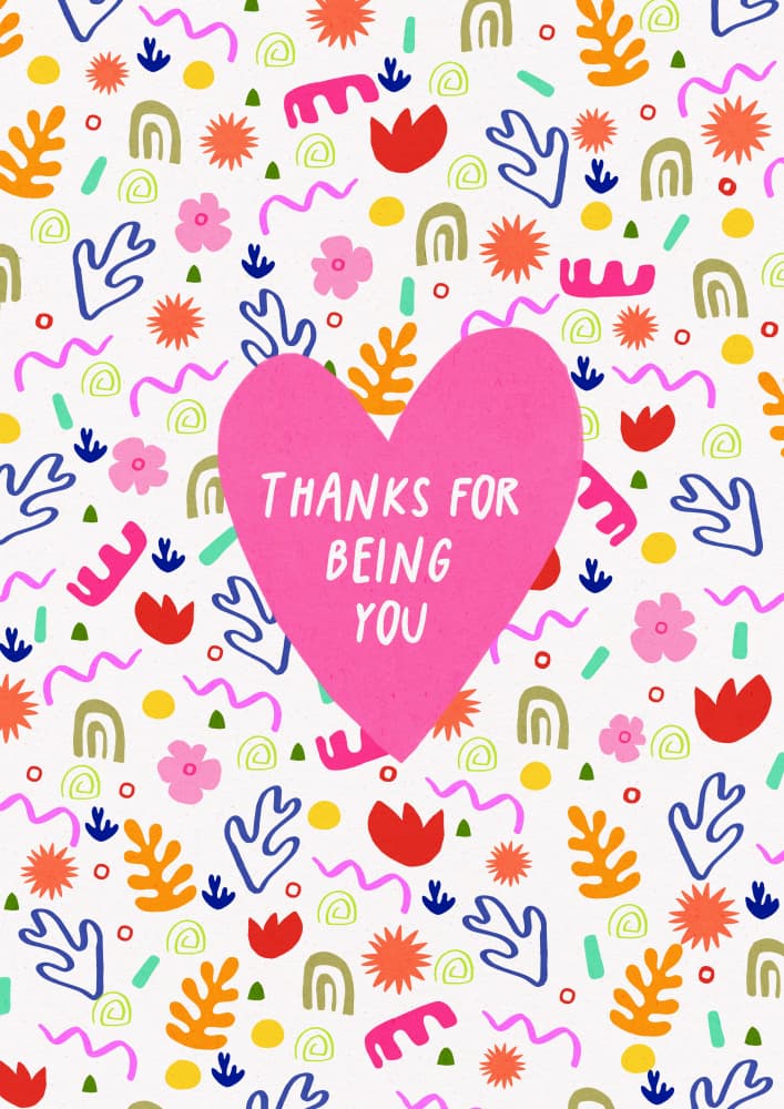 Playful Thank You Heart by Dirkie Nell — canvas wall art