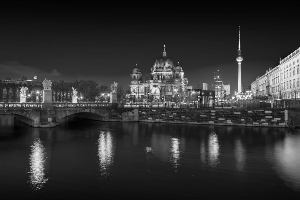 Berlin Cathedral Night by Melanie Viola — canvas wall art