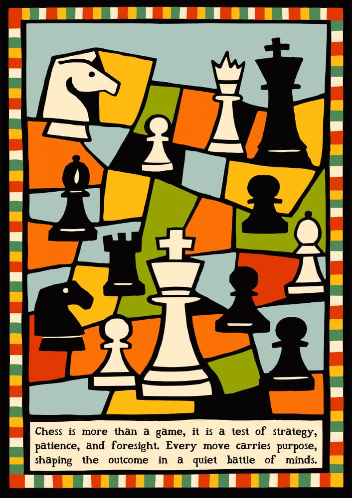 Colorful Chess Strategy by Patryk Krygowski — canvas wall art
