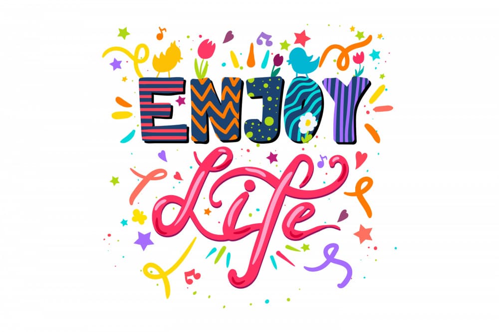 Enjoy Life Colorful Art by Marika Barsrsind — canvas wall art