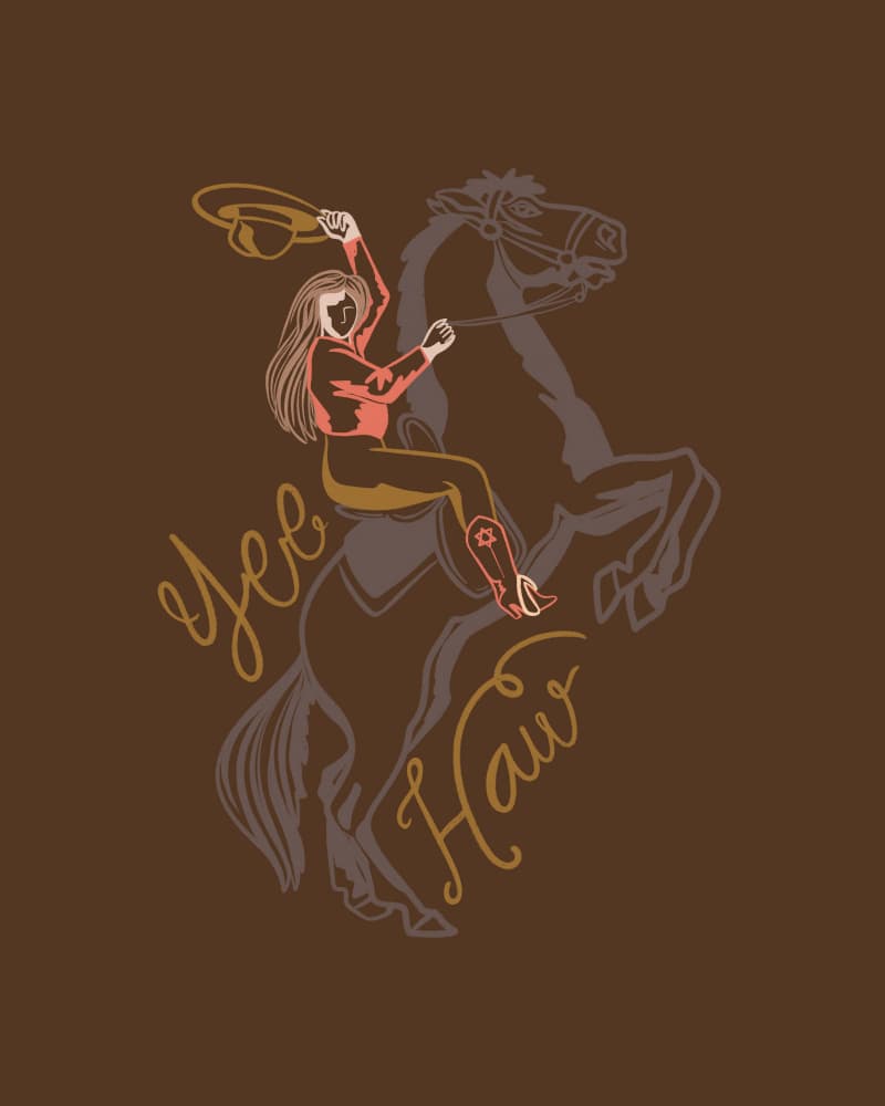 Yee Haw Cowgirl Spirit by Nikita Jariwala — canvas wall art