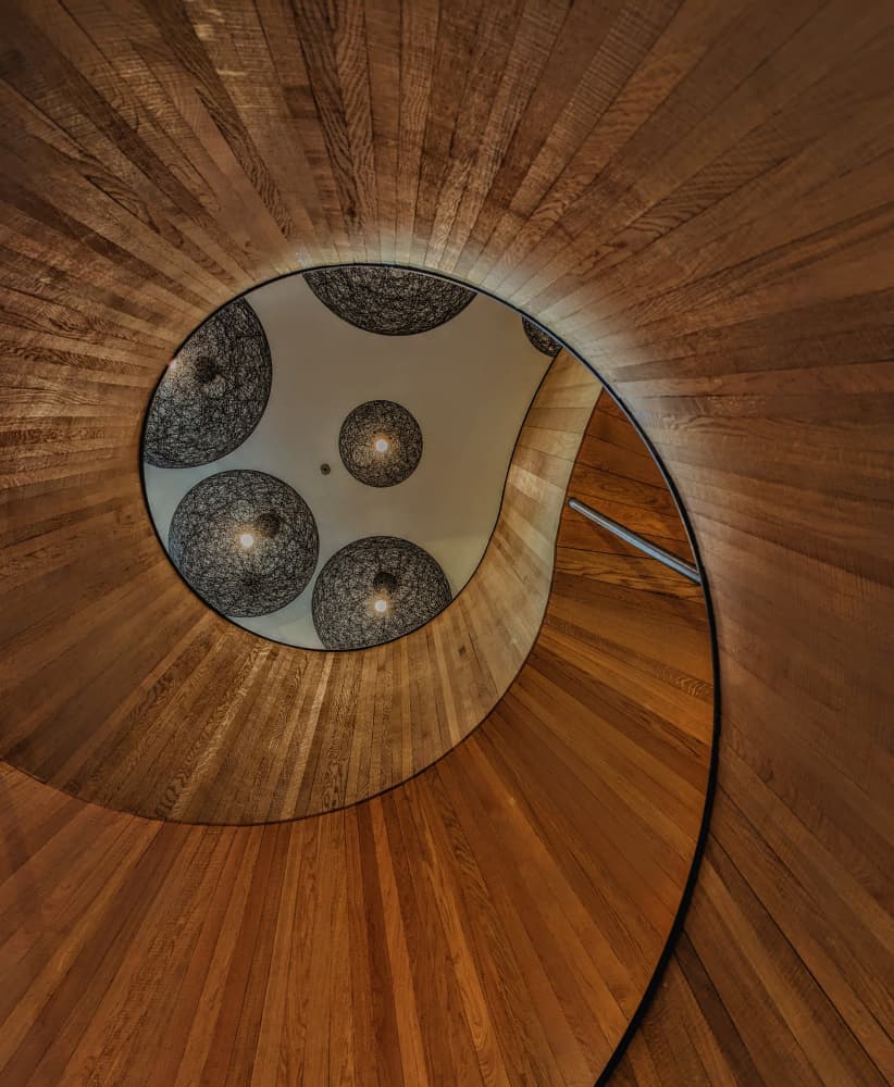 Modern Wood Spiral View by Elizabeth Allen — canvas wall art