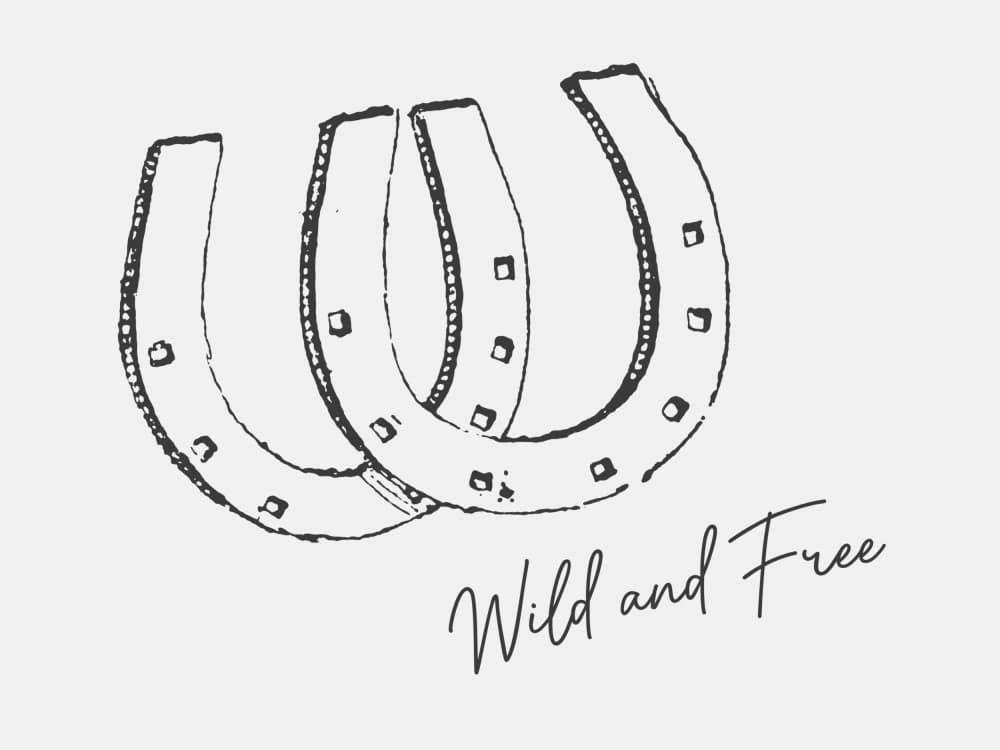 Wild and Free Horseshoes by Jolly and Dash — canvas wall art