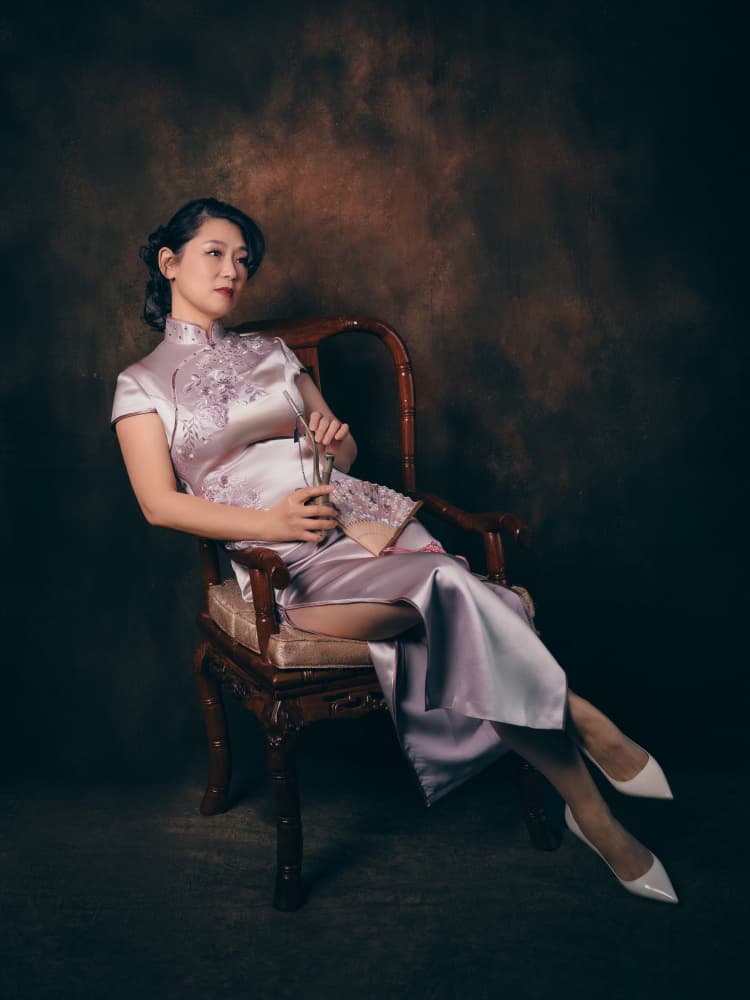 Elegant Woman in Cheongsam by Jeff Wang — canvas wall art