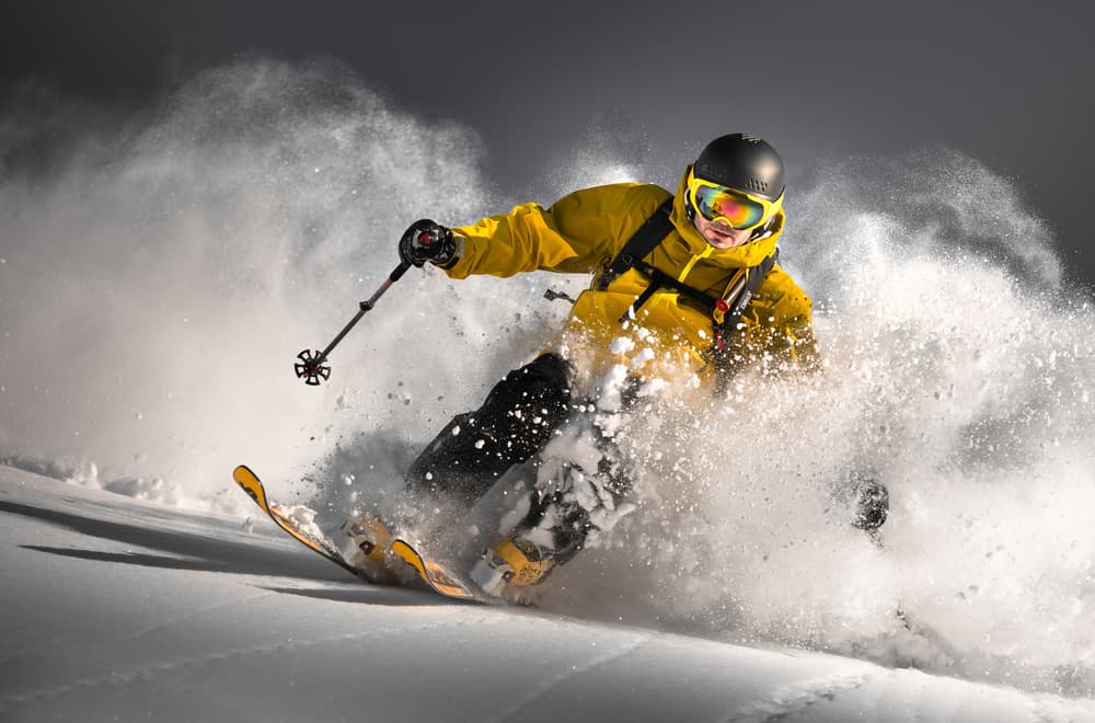 Dynamic Powder Skier by Sandi Bertoncelj — canvas wall art